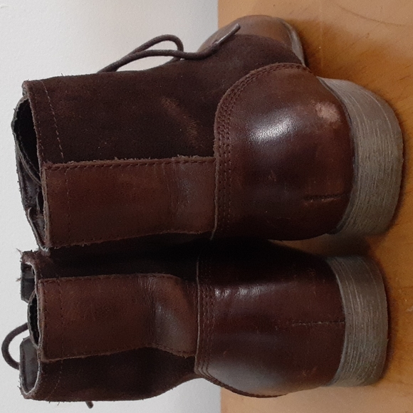 Hush Puppies Leather/Suede Lace Up Boots, sz 6.5, Brown - Picture 3 of 3